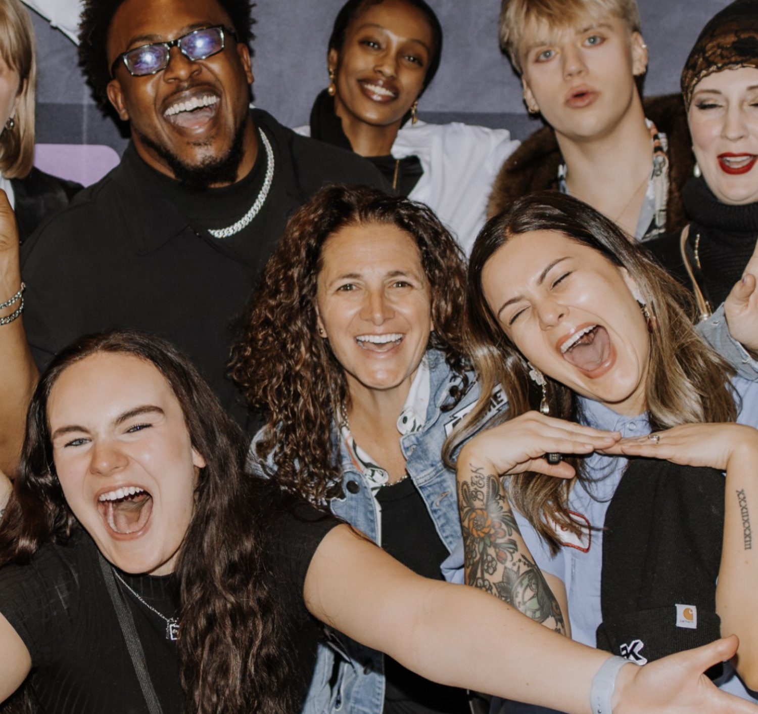 The team in a photobooth