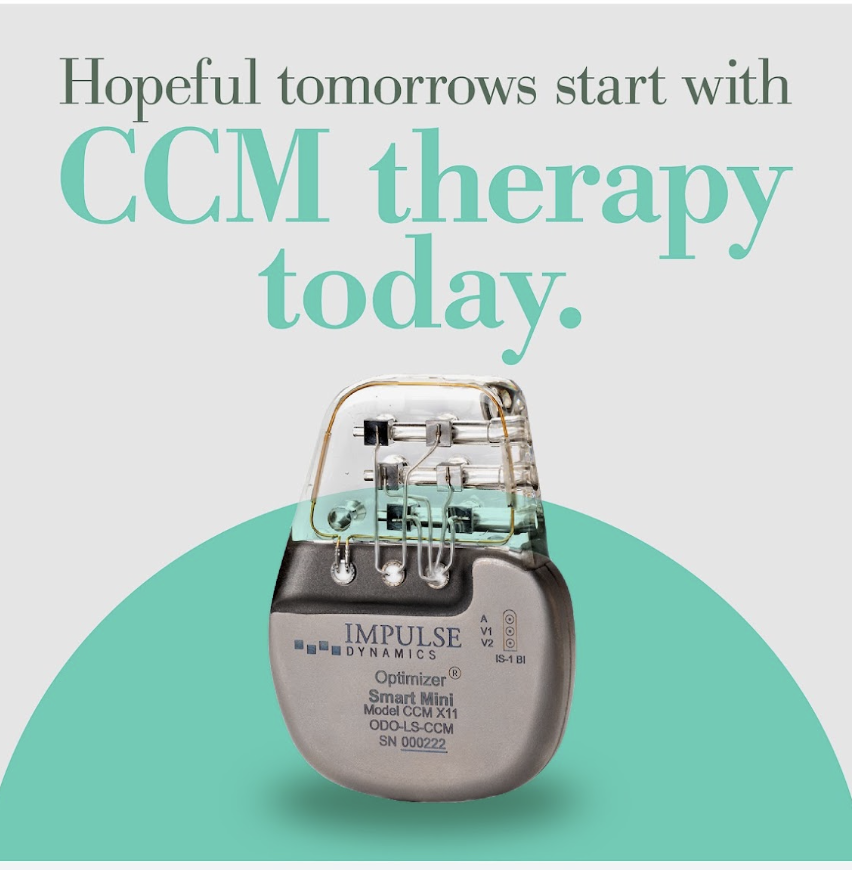 Impulse Dynamics creative: hopeful tomorrows start with CCM therapy today