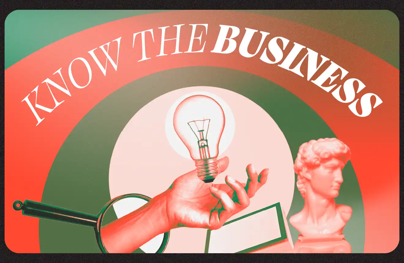 mb-blog-know-the-business Abstract design with the words: Know the Business